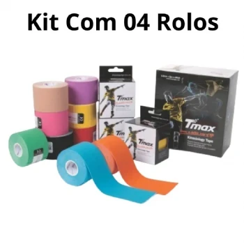 Kit 04 Fita Bandagem Elástica Funcional Kinesio Taping Tmax