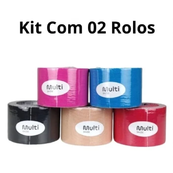 Kit 02 Fita Bandagem Elástica Funcional Kinesio Taping Muscle Fix - Mu