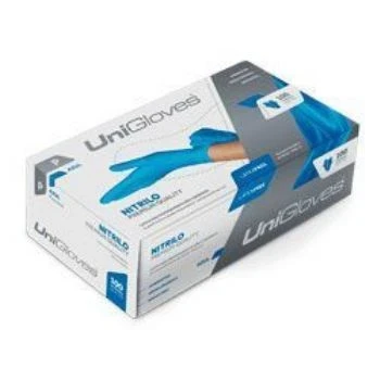 Luva Procedimento Nitrílica Azul S-Talco UNIGLOVES Cxc/100