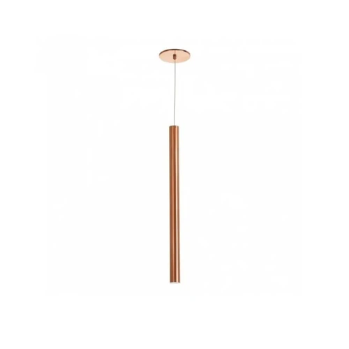 Pendente Cilíndrico Dourado Escovado 1xG9