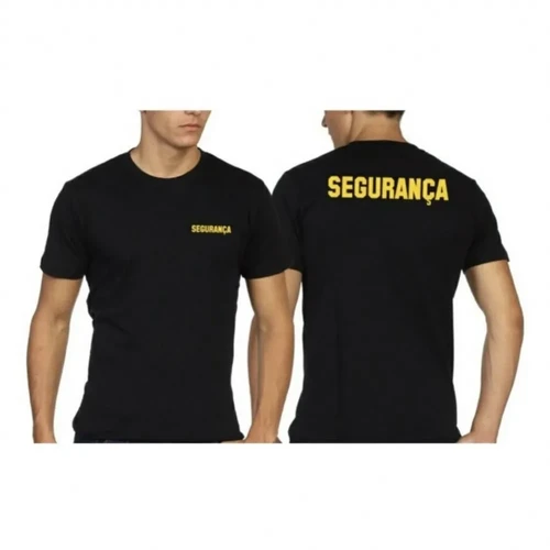 Camiseta Tática Preta - Segurança Em Amarelo